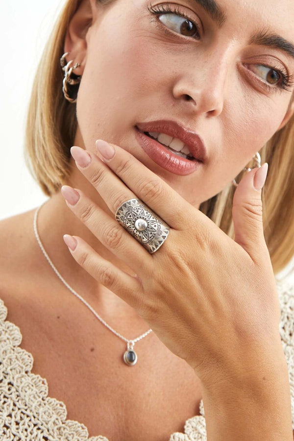 anillo plata etnica tribal boho karen tribu