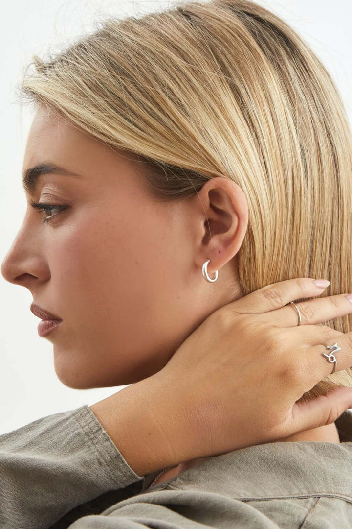 aros plata lisos gruesos basicos pequeños gordos