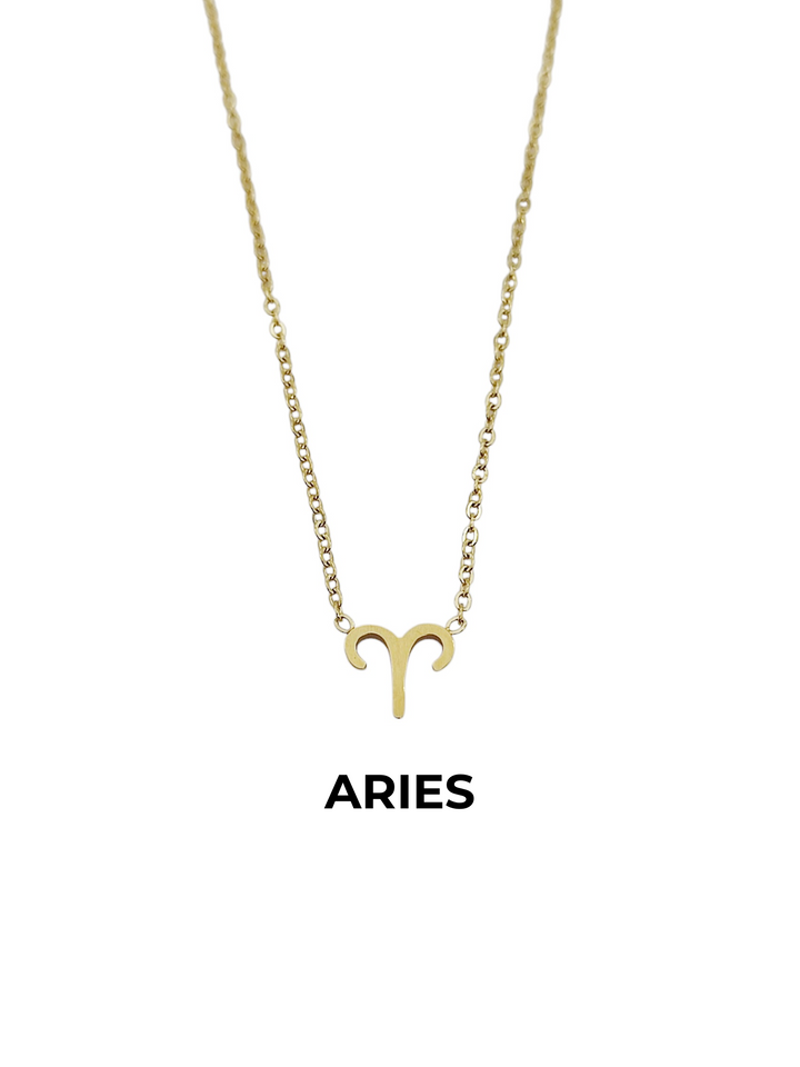 collar horoscopo dorado aries zodiaco acero dorado