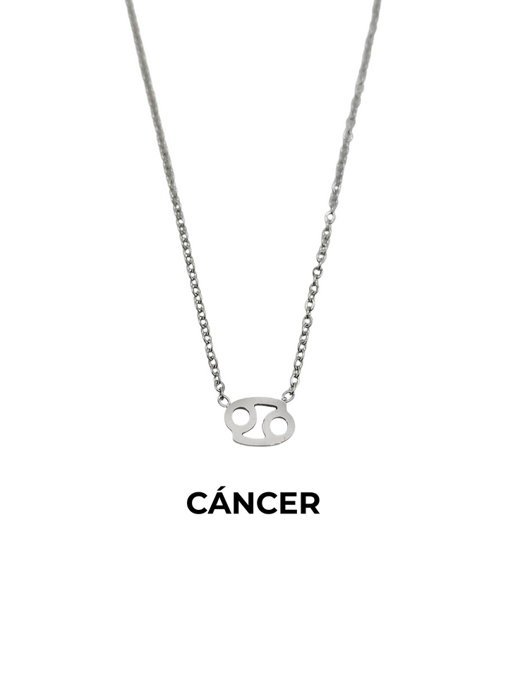 collar horoscopo cancer zodiaco acero plateado