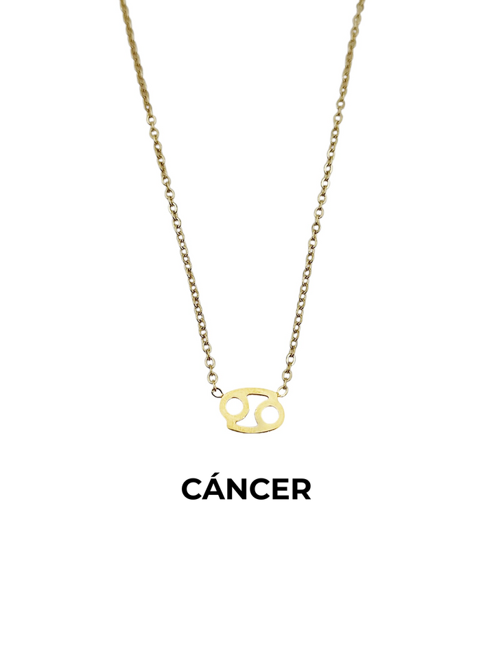 collar cancer horoscopo zodiaco acero dorado