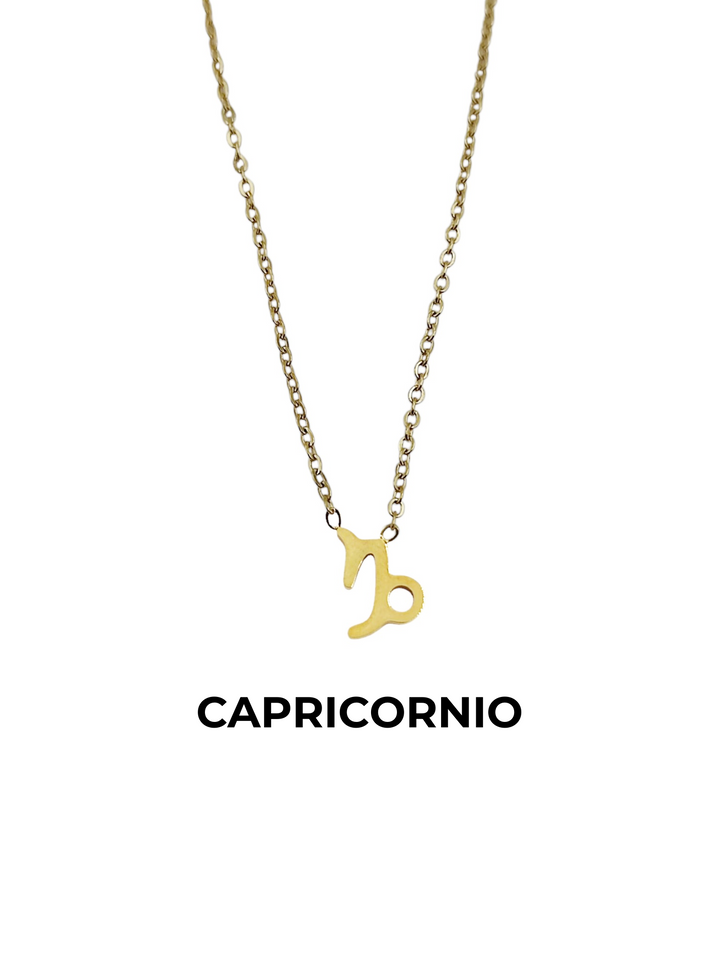 collar horoscopo capricornio zodiaco acero dorado