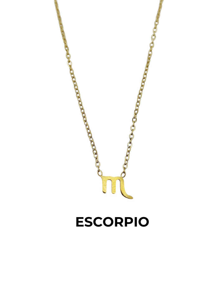 collar horoscopo dorado zodiaco escorpio acero