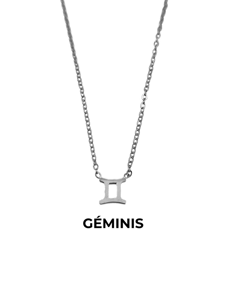 collar horoscopo zodiaco geminis plateado acero