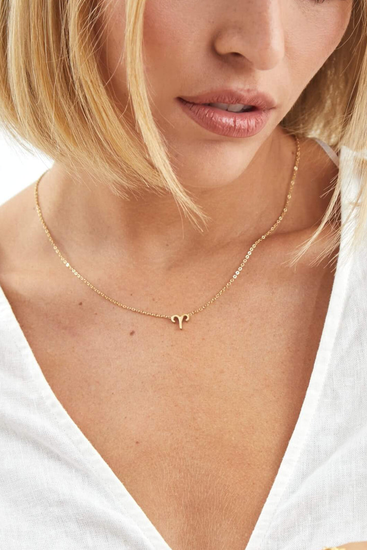 collar aries horoscopo acero dorado zodiaco