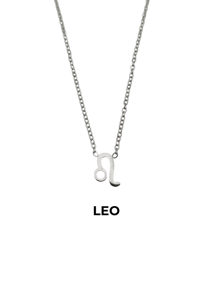 collar horoscopo leo zodiaco plateado acero