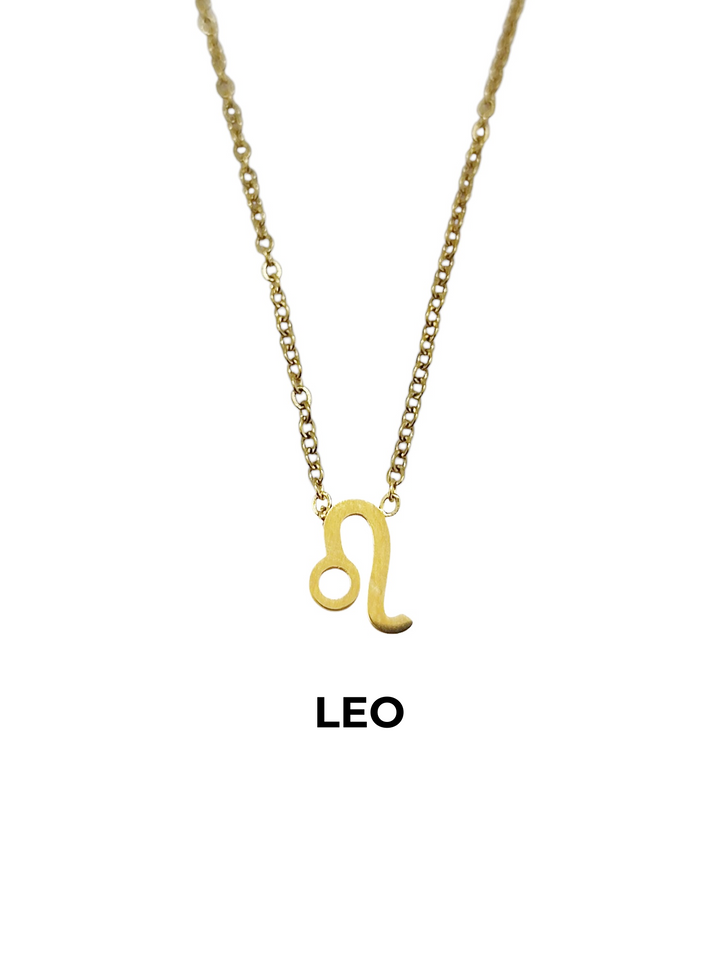 collar horoscopo zodiaco leo acero dorado