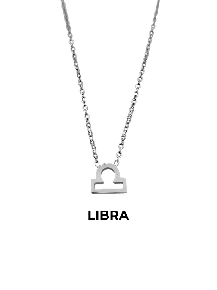 collar horoscopo libra zodiaco plateado acero