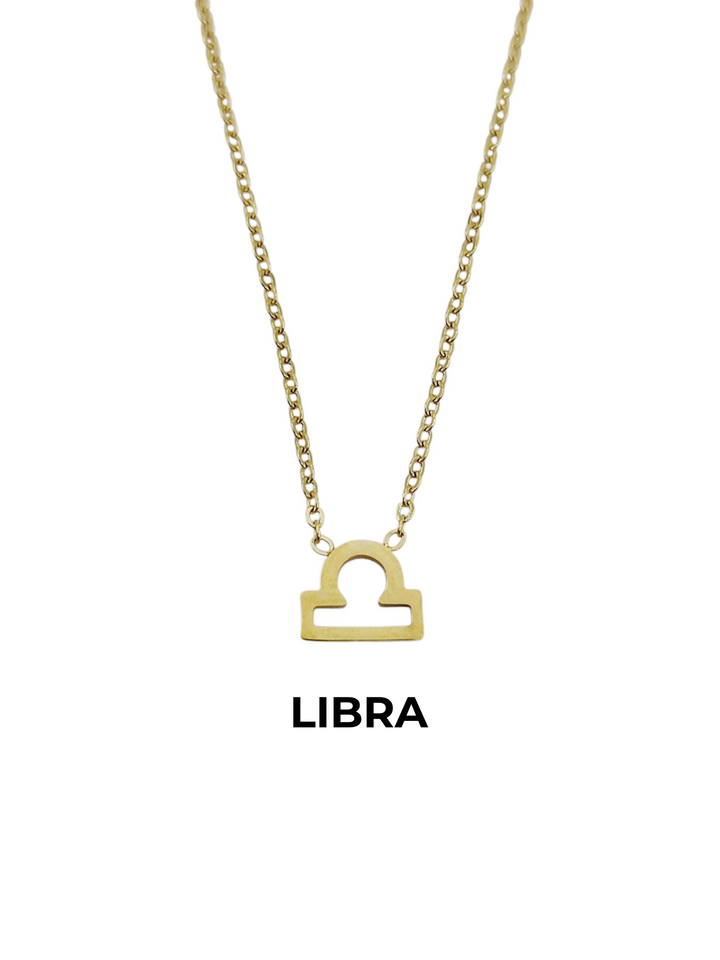 collar horoscopo zodiaco acero dorado libra