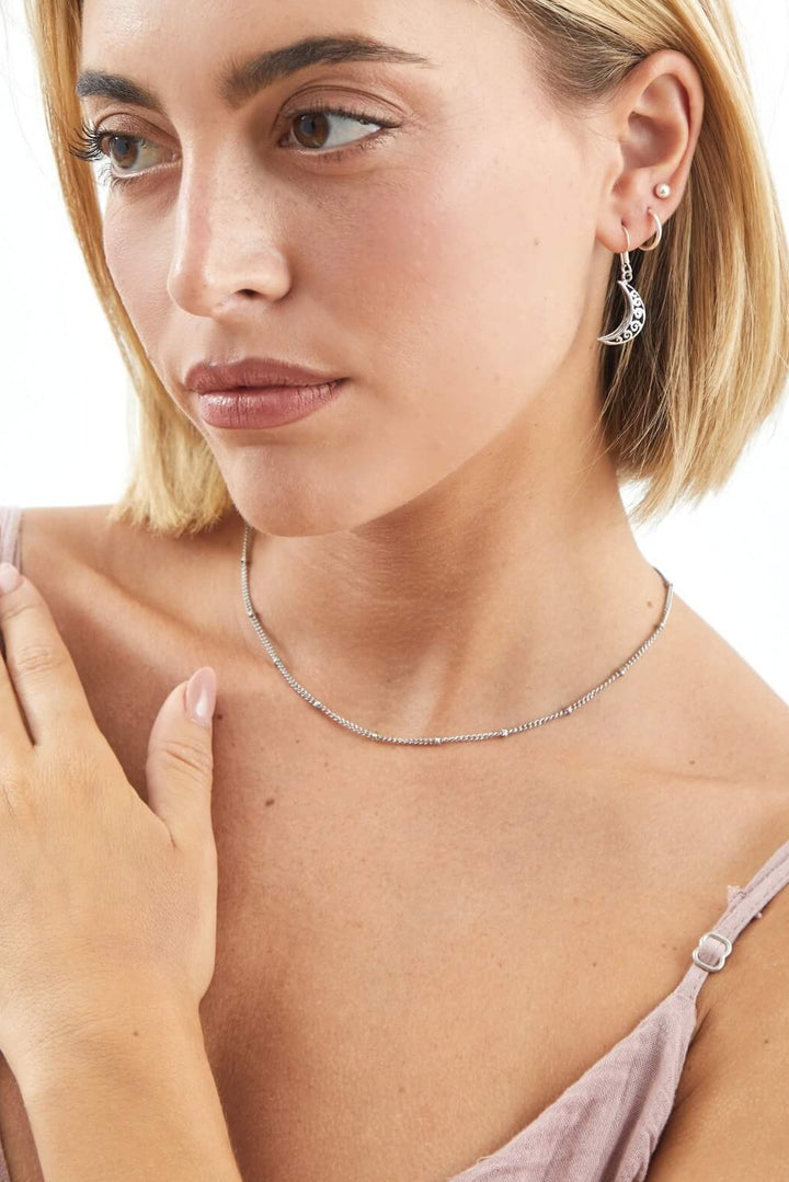 collar acero puntitos bolitas