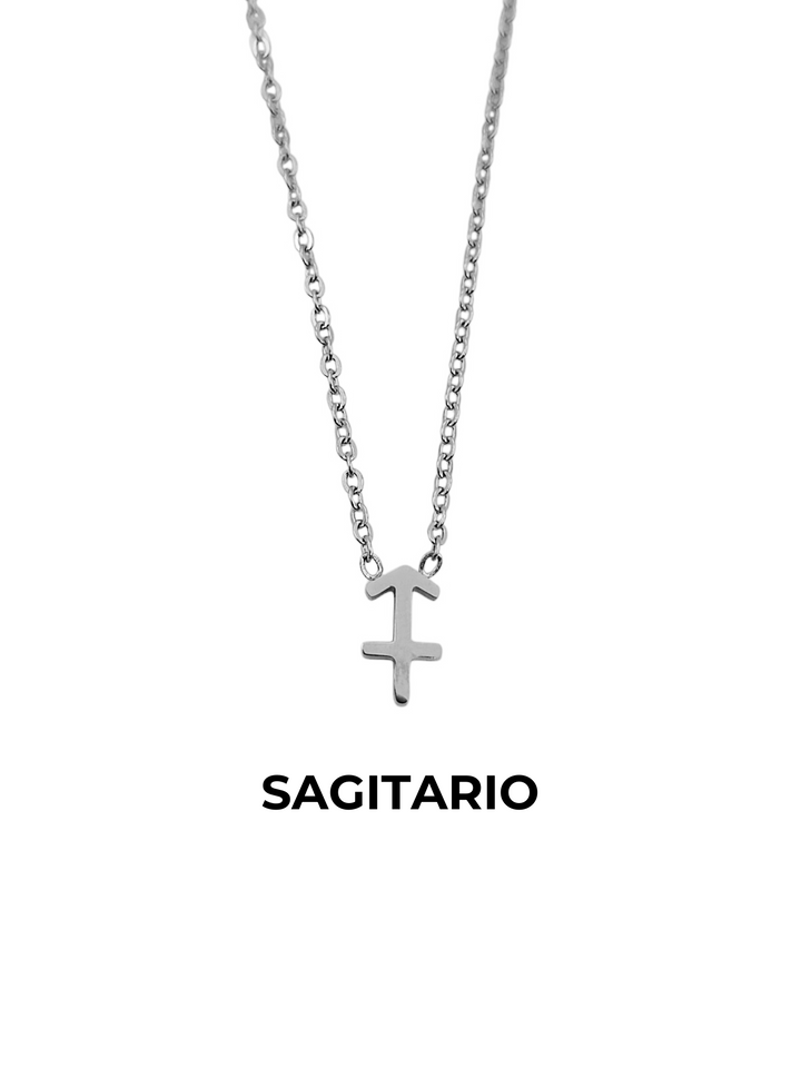 collar horoscopo acero plateado sagitario zodiaco