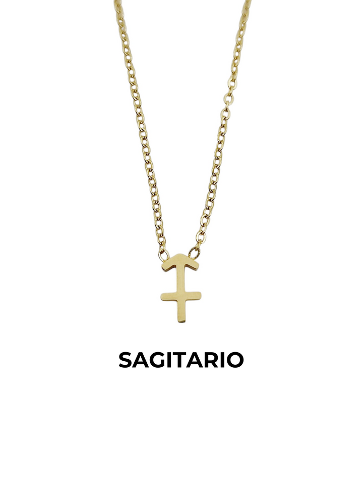 collar horoscopo sagitario acero dorado zodiaco