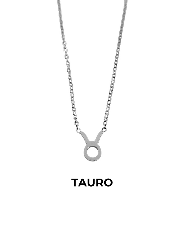 collar horoscopo acero plateado tauro zodiaco