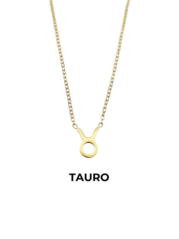 collar horoscopo tauro acero dorado zodiaco