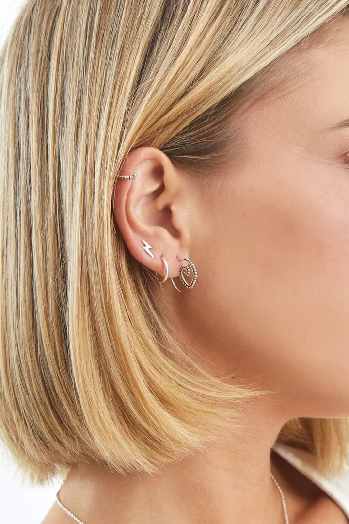 pendientes espiral plata bolitas etnicos boho hippie