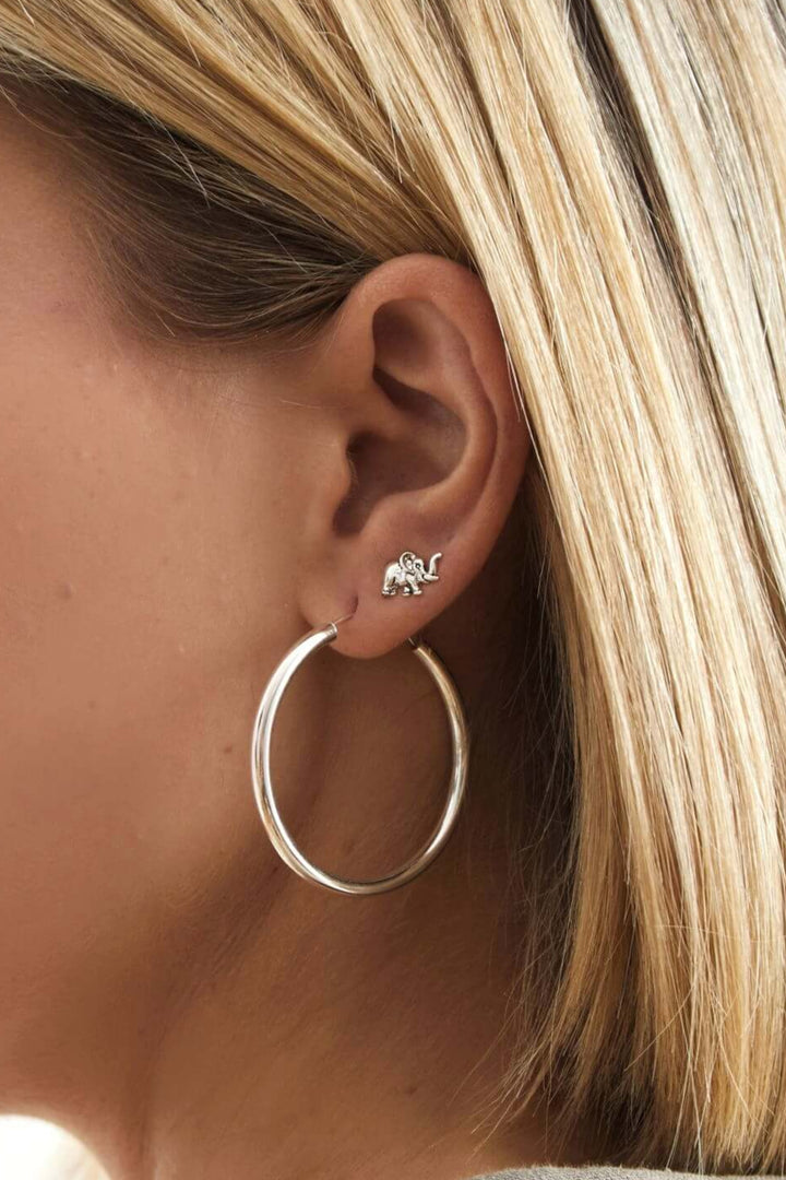 pendientes mini elefante plata
