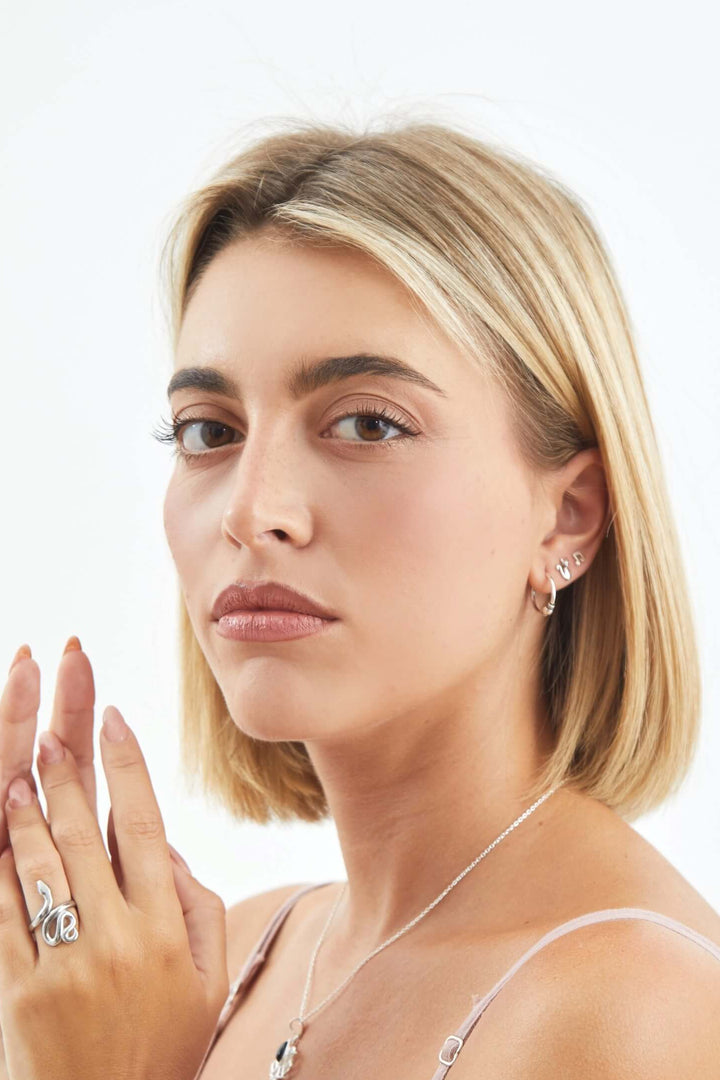 pendientes mini gato michi plata gatito