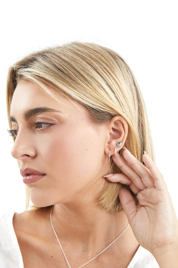 pendientes aguamarina lagrima gota mineral azul 
