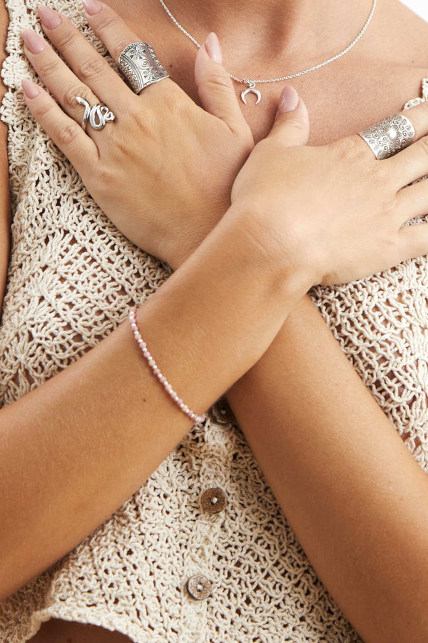 pulsera opalo rosa plata