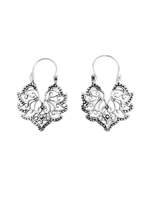 Pendientes aro plata étnicos