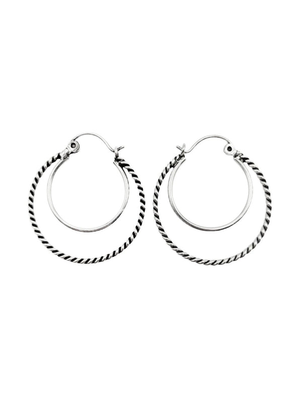 aros plata dobles