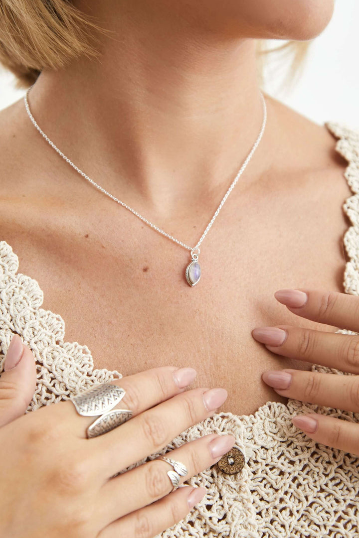 collar colgante piedra luna