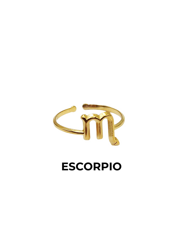 anillo escorpio dorado horoscopo ajustable