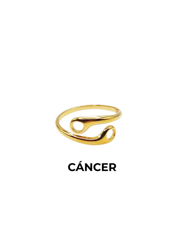 anillo cancer dorado horoscopo ajustable