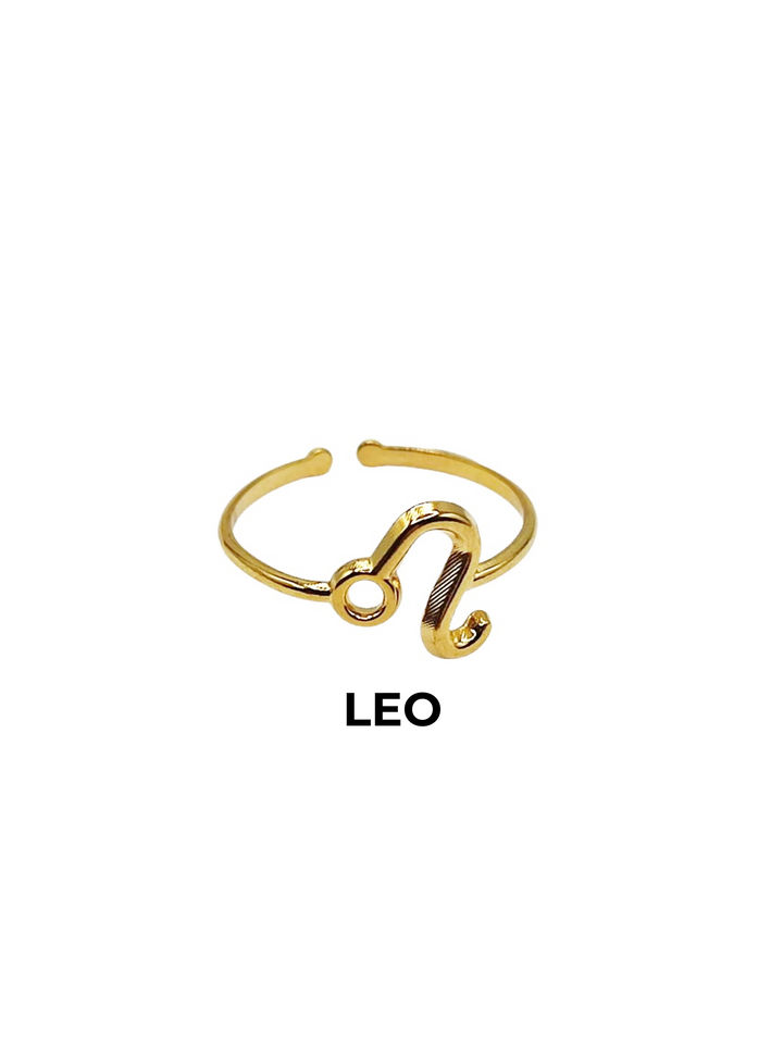 anillo leo dorado ajustable horoscopo