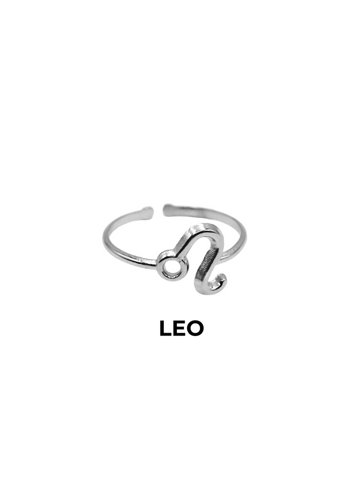 anillo leo ajustable horoscopo plateado