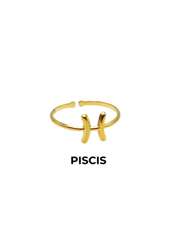 anillo ajustable piscis horocopos dorado