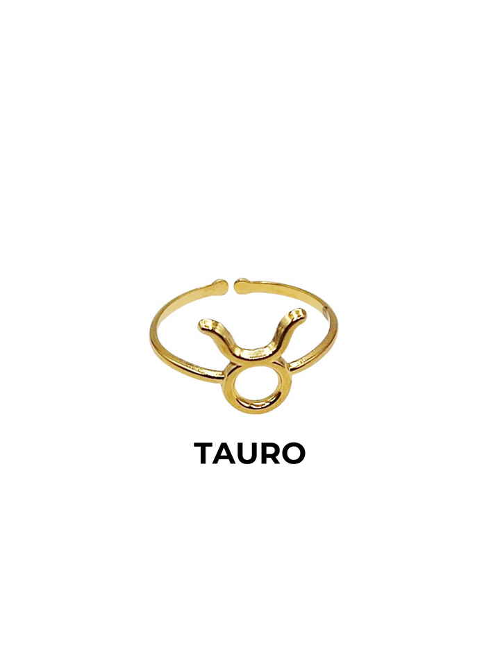anillo tauro dorado horoscopo ajustable