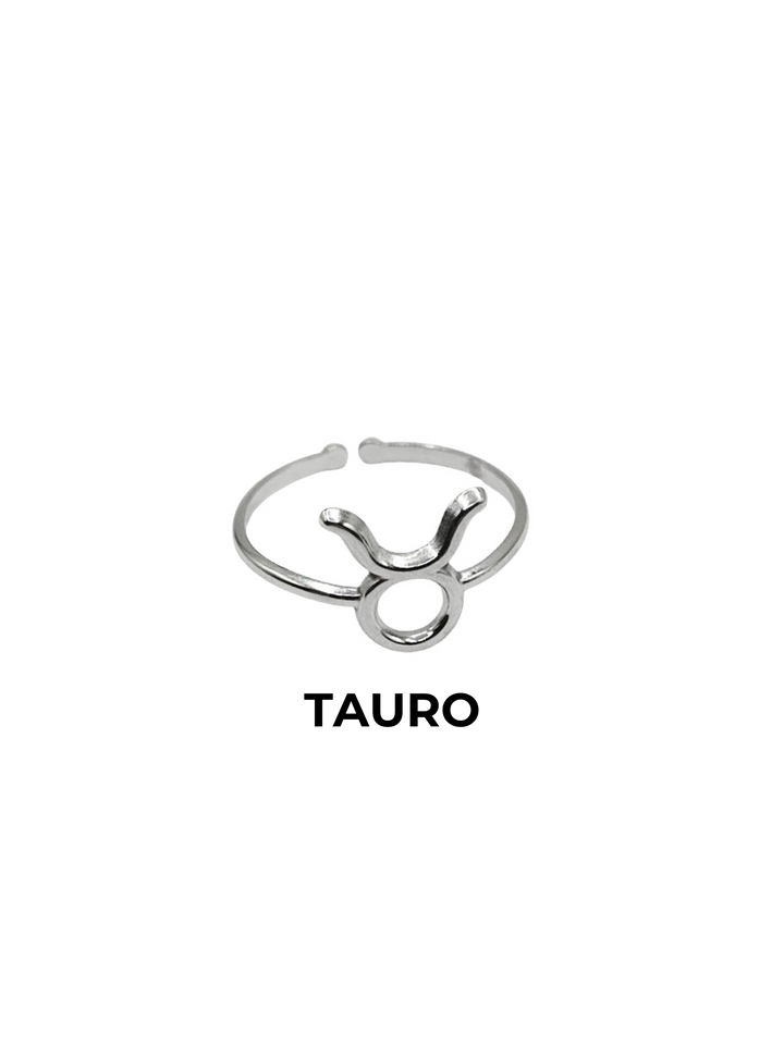 anillo tauro plateado ajustable horoscopo zodiaco